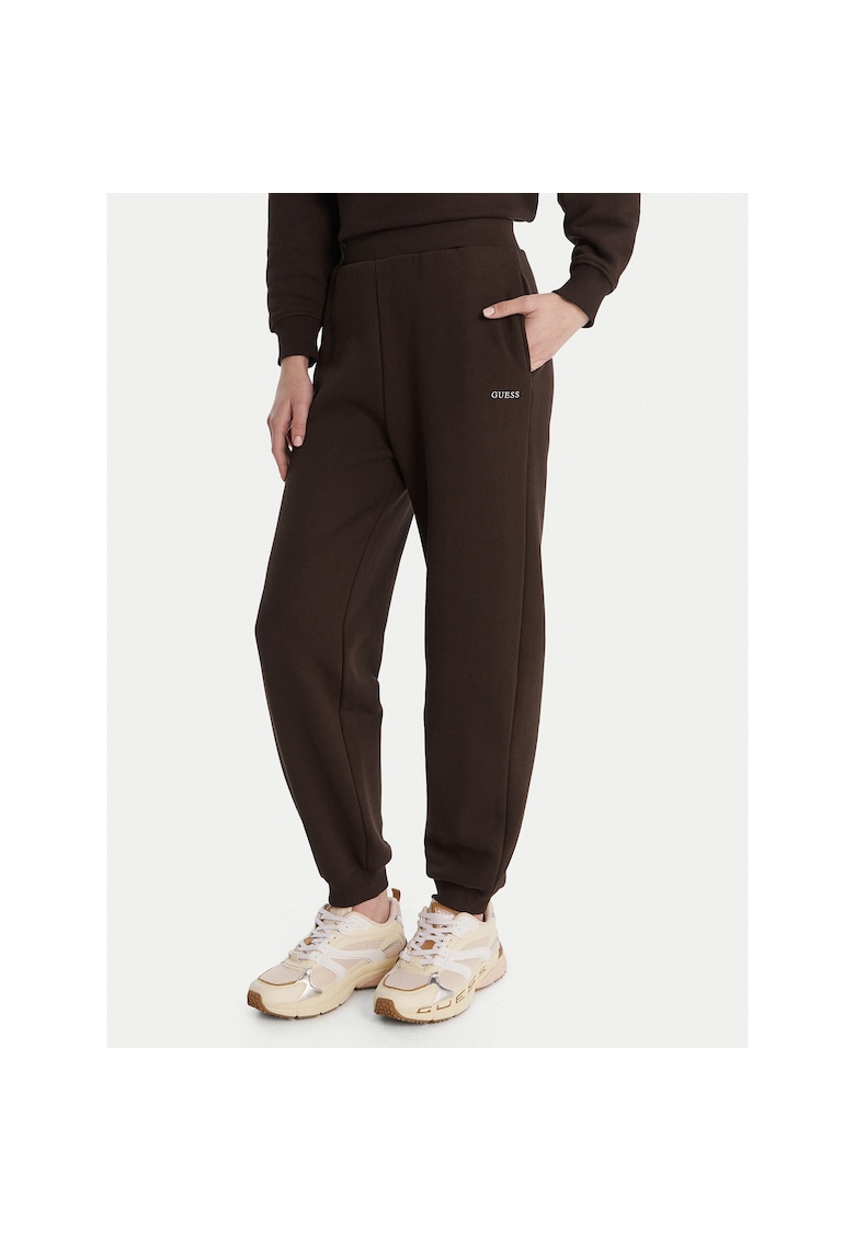Pantaloni sport dama - bumbac - maro - 85% bumbac - 15% poliester