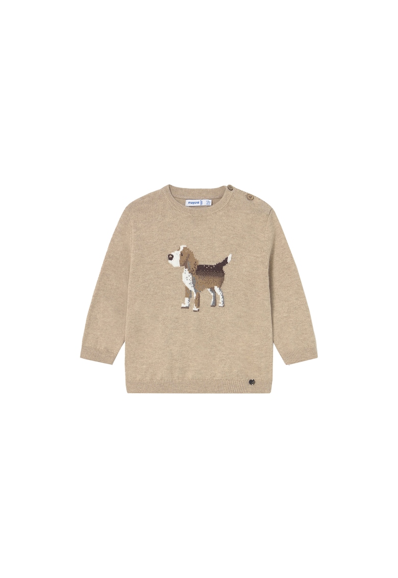 Pulover copii - 60% bumbac - 30% poliamida - 10% lana - bej