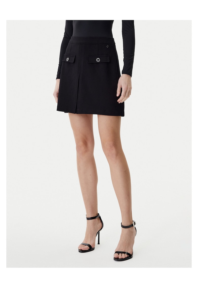 Fusta mini - neagra - din 65% viscoza - 31% poliamida - 4% elastan