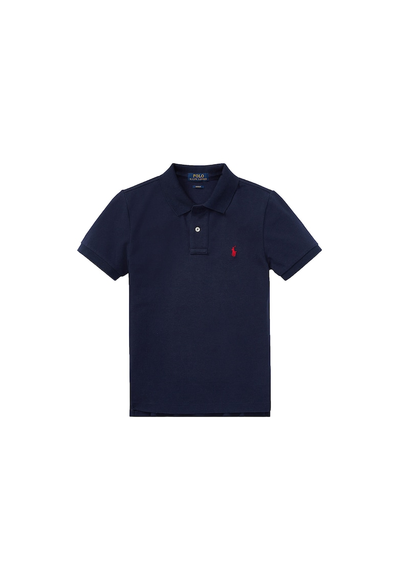 Tricou copii - slim fit - bleumarin - logo rosu - bumbac -