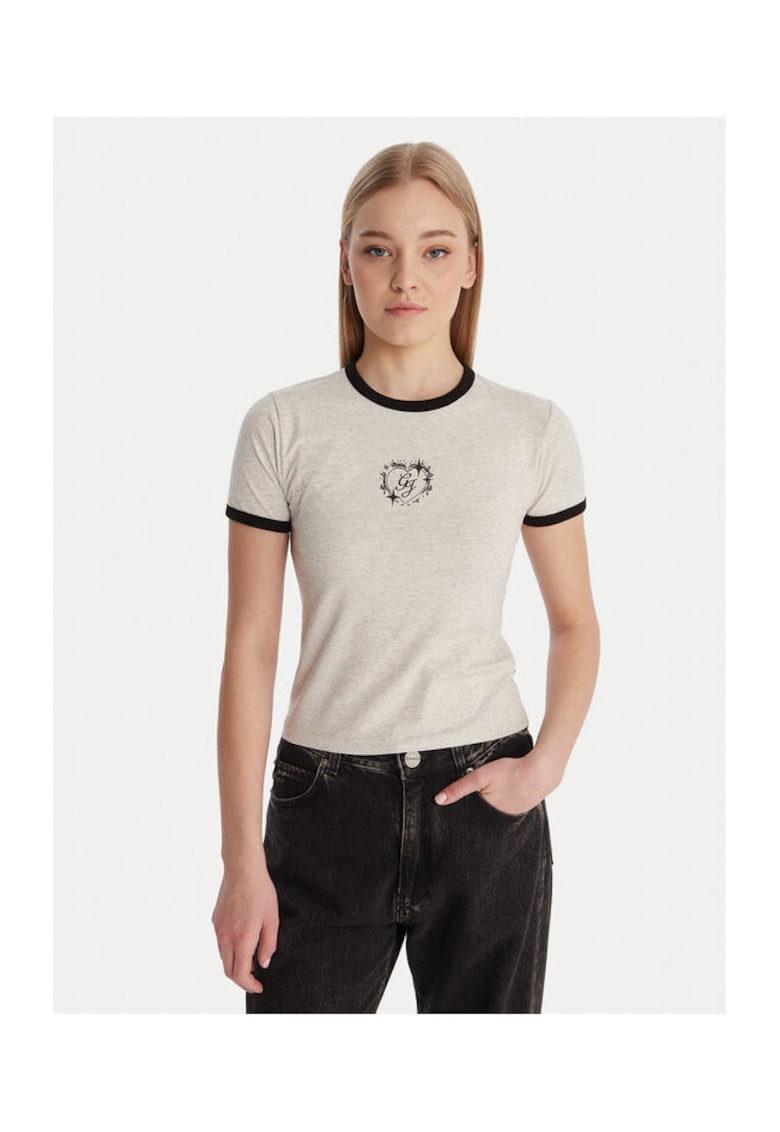 Tricou dama - gri - bumbac 95%