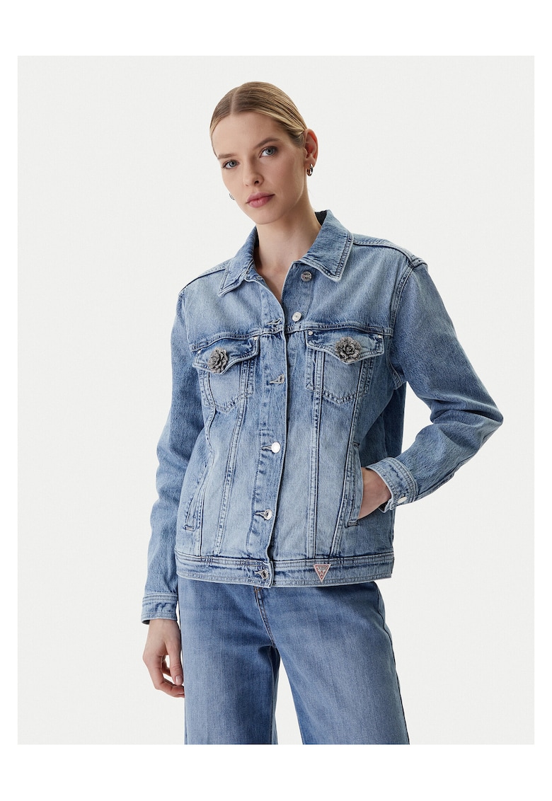 Geaca de blugi - bumbac - albastru - Albastru