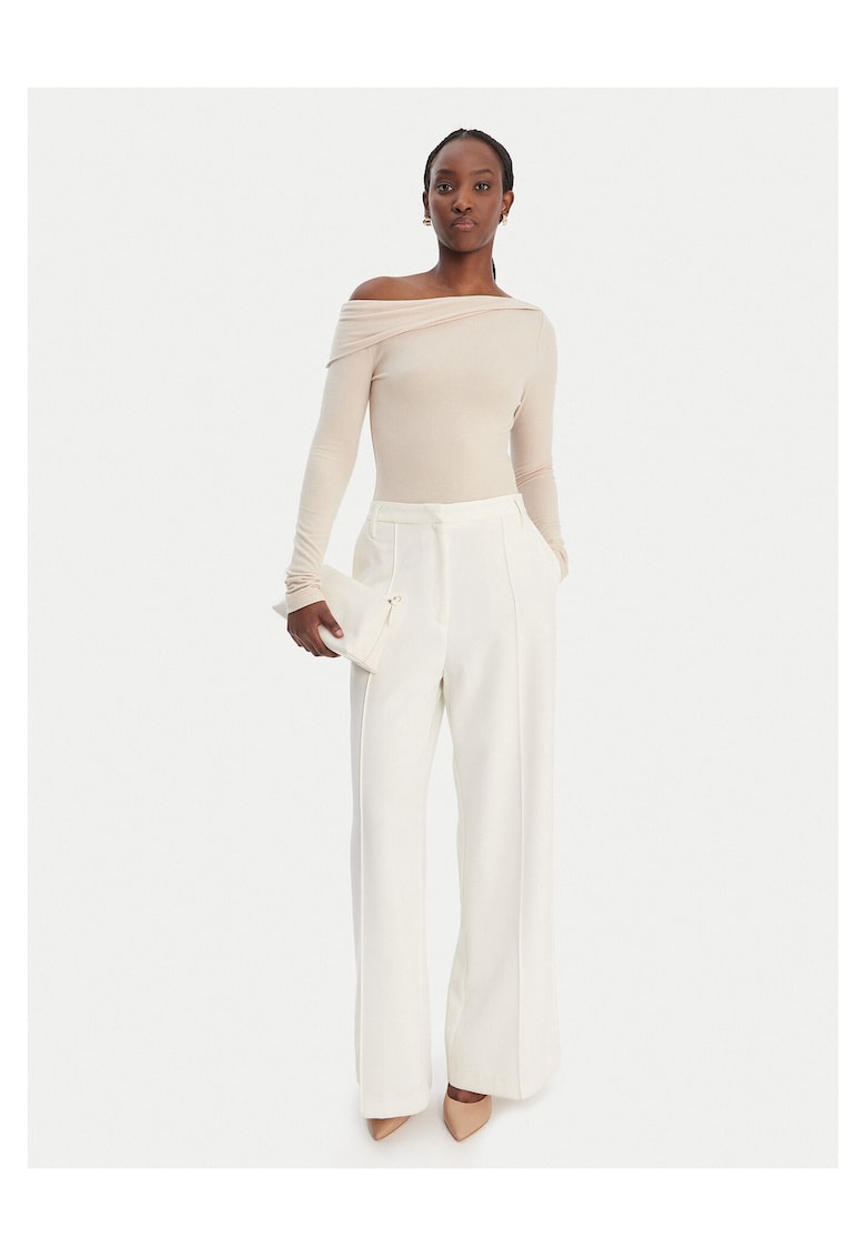 Bluza dama - slim fit - bej - 56% viscoza - 38% acril - 6% elastan