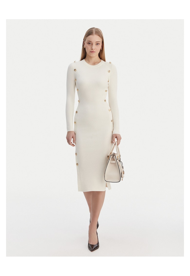 Rochie tricotata - Viscoza - Ecru
