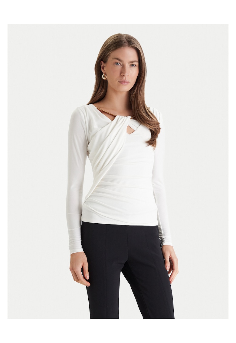 Bluza dama - slim fit - alb - poliester