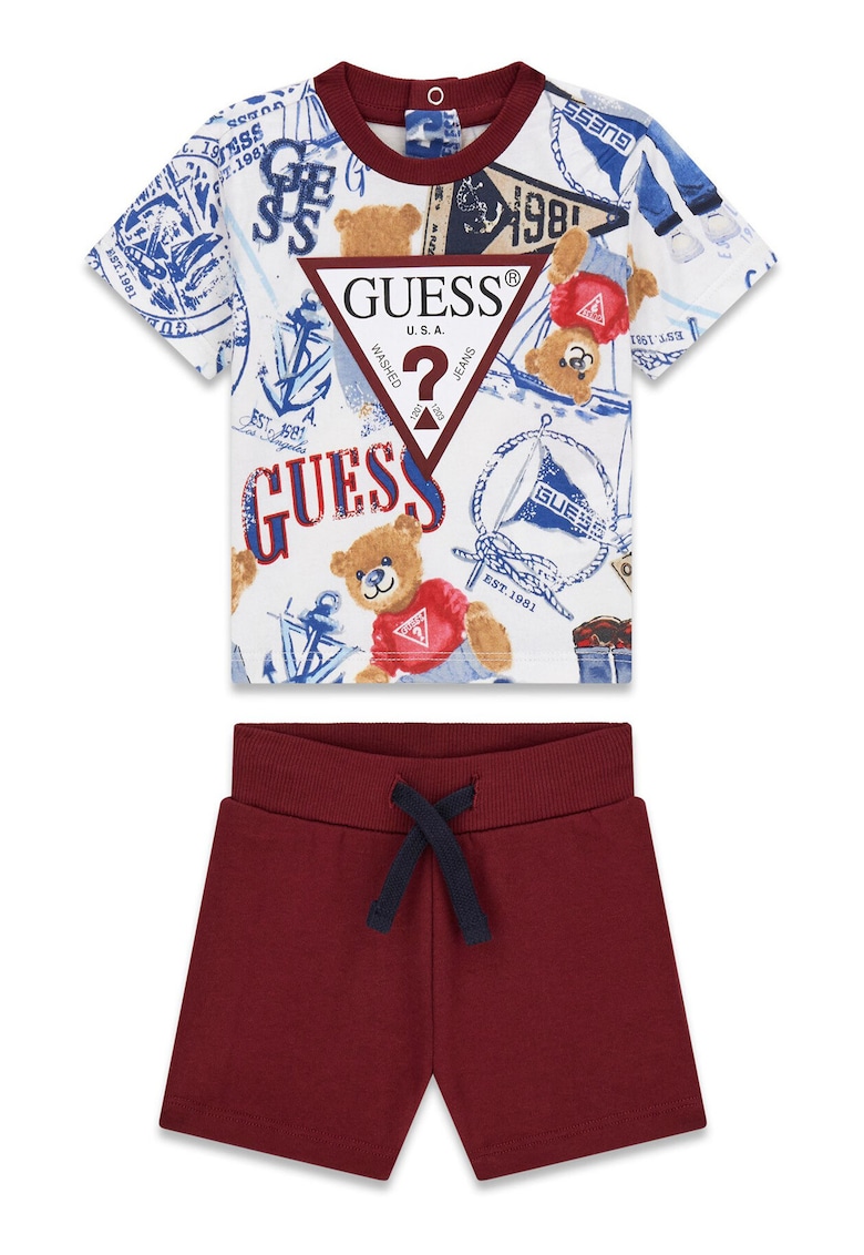 Set tricou+pantaloni scurti pentru baieti - bumbac - Bordeaux