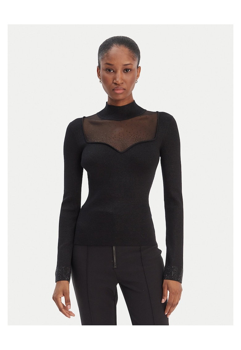 Pulover dama - negru - 59% viscoza - 34% poliester