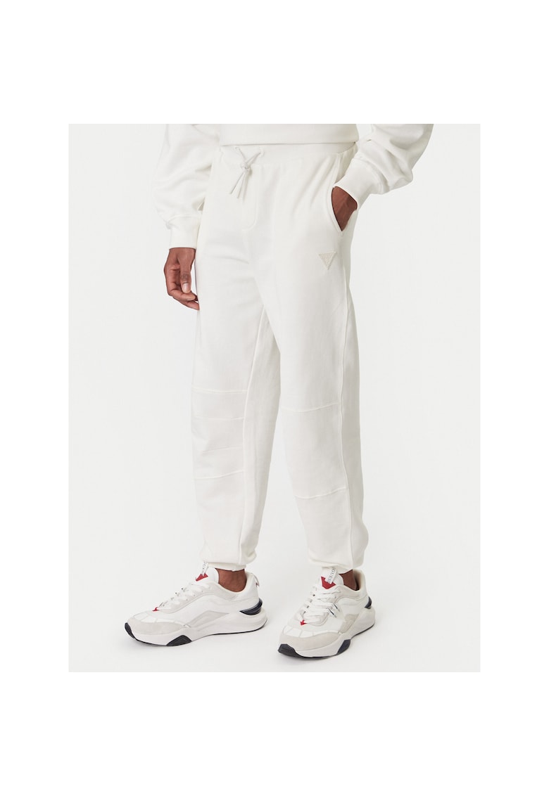 Pantaloni de trening barbati - bumbac organic - alb -