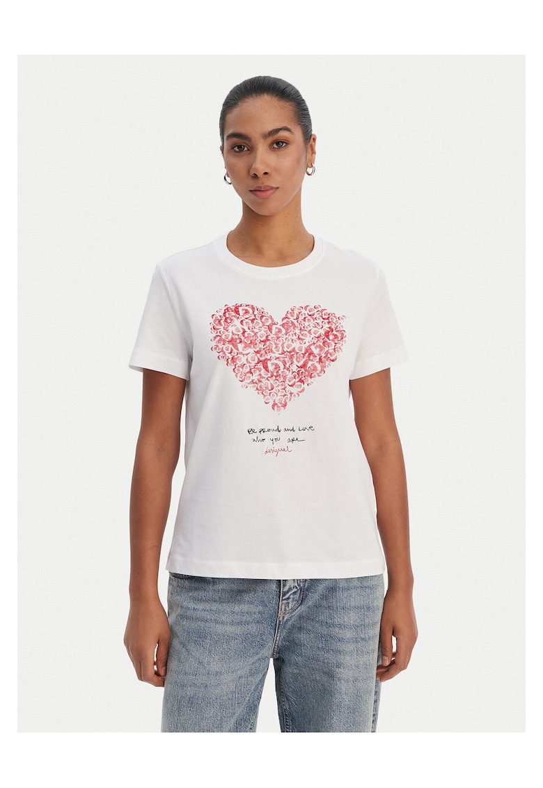 Tricou dama - bumbac 100% - alb