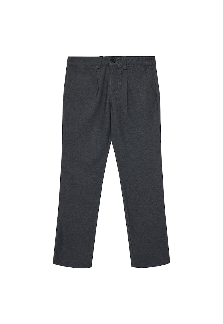 Pantaloni copii - bleumarin - herringbone - fermoar - 58% viscoza - 38% poliester - 4% elastan