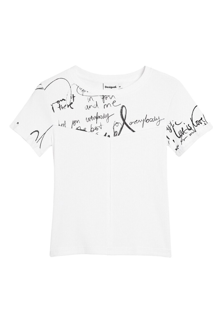 Tricou dama - slim fit - ecru - bumbac