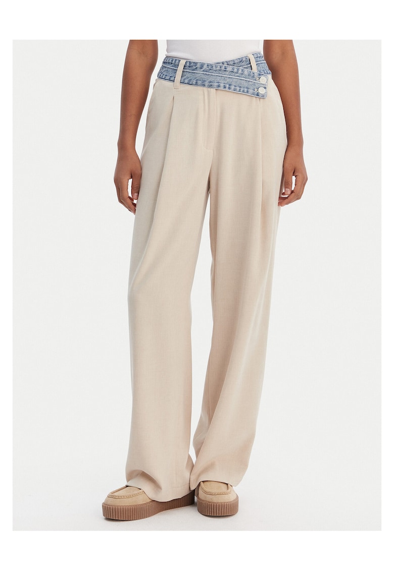 Pantaloni dama - viscoza - bej -