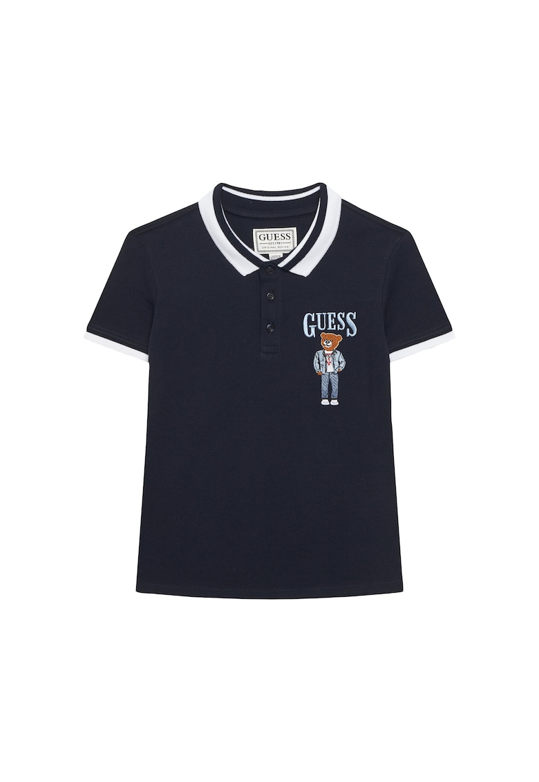 Tricou polo baieti - bleumarin - bumbac
