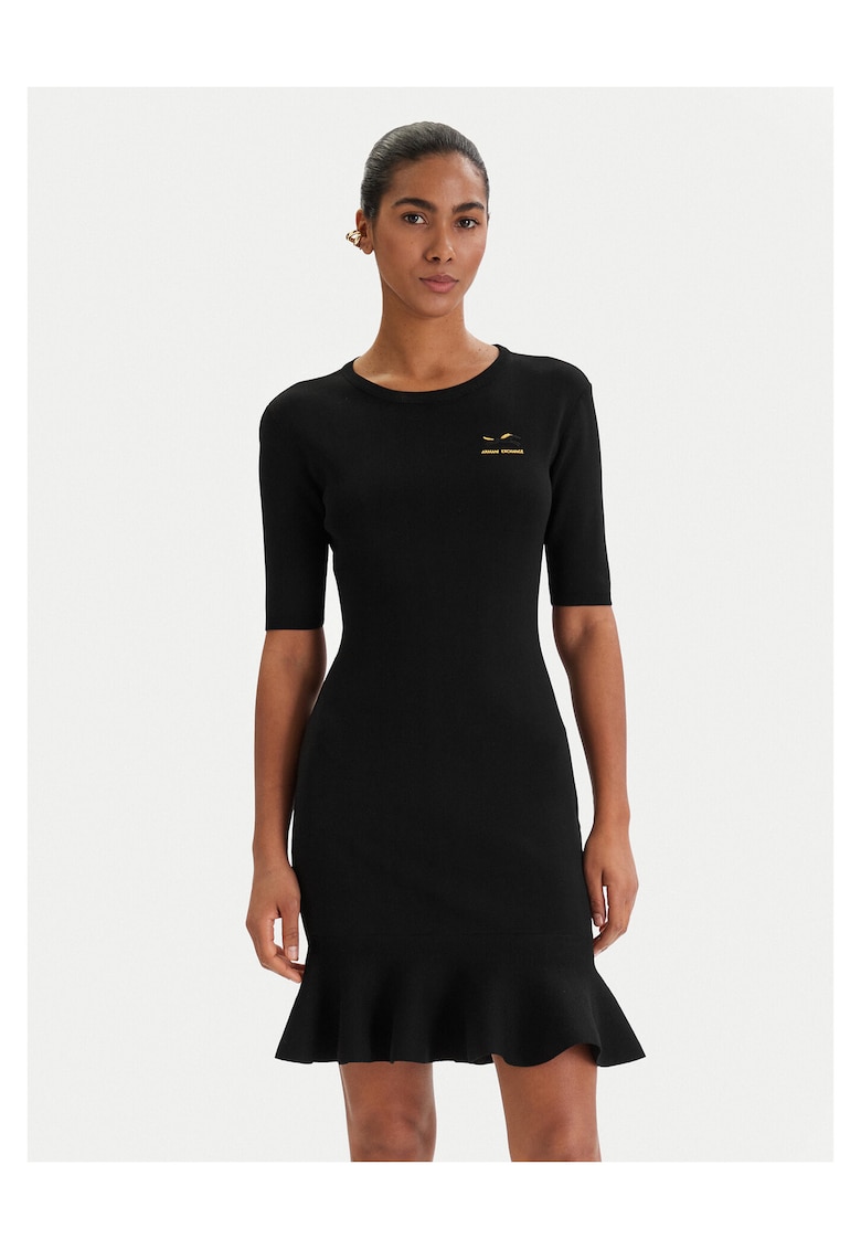 Rochie - tricotata - negru - 63% viscoza - 37% poliamida