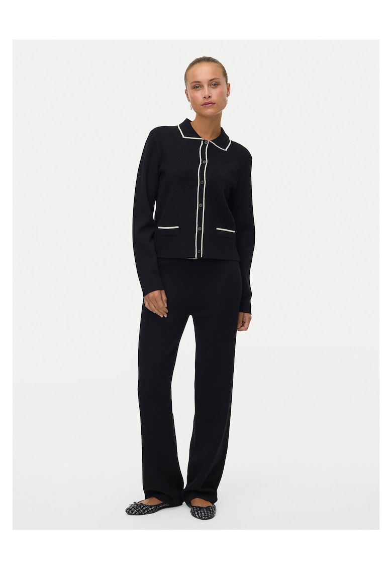 Cardigan dama - negru - 50% viscoza - 28% poliester reciclat