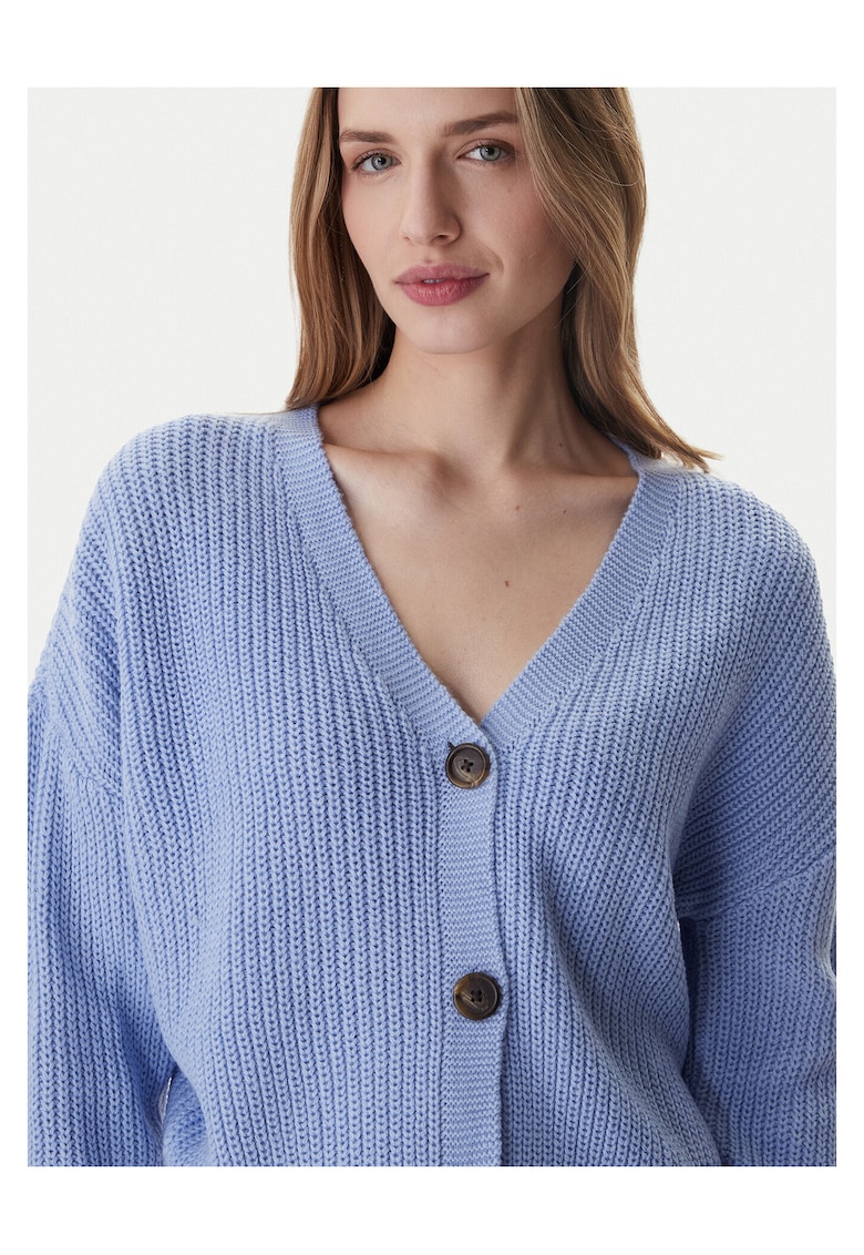Cardigan dama - acril - albastru - 100% acril
