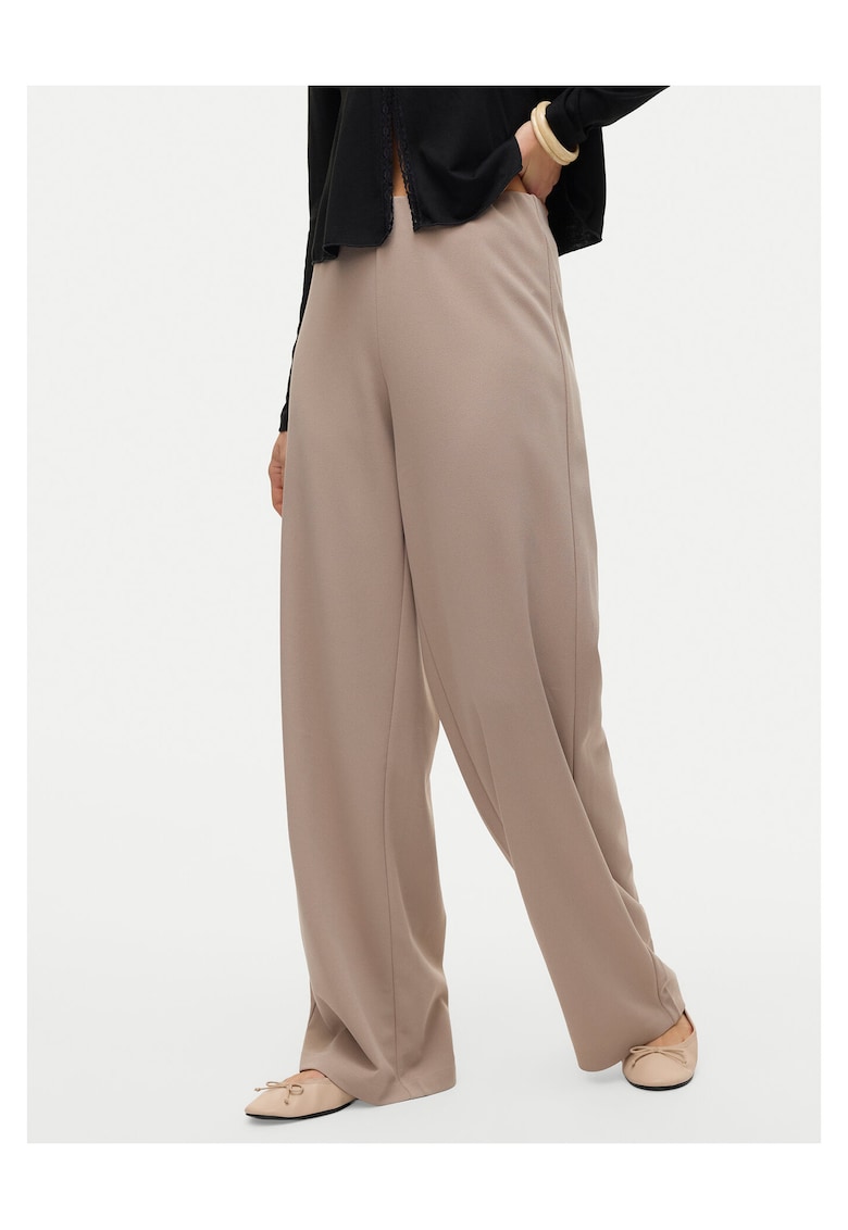 Pantaloni dama bej poliester reciclat