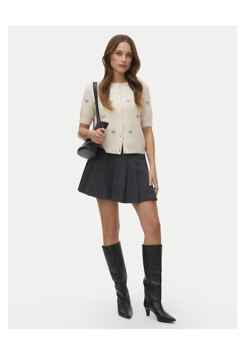 Cardigan dama - bej - sistem inchidere nasturi - 52% poliester reciclat