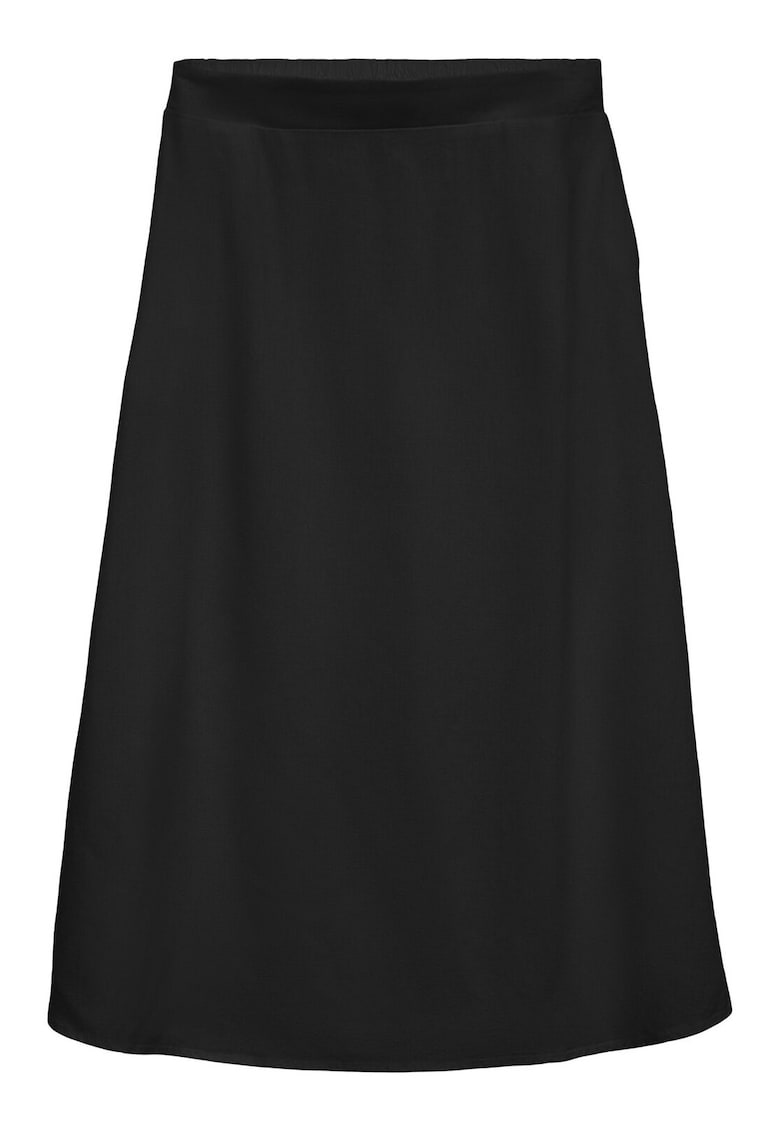 Fusta midi - 55% viscoza - 45% in - negru