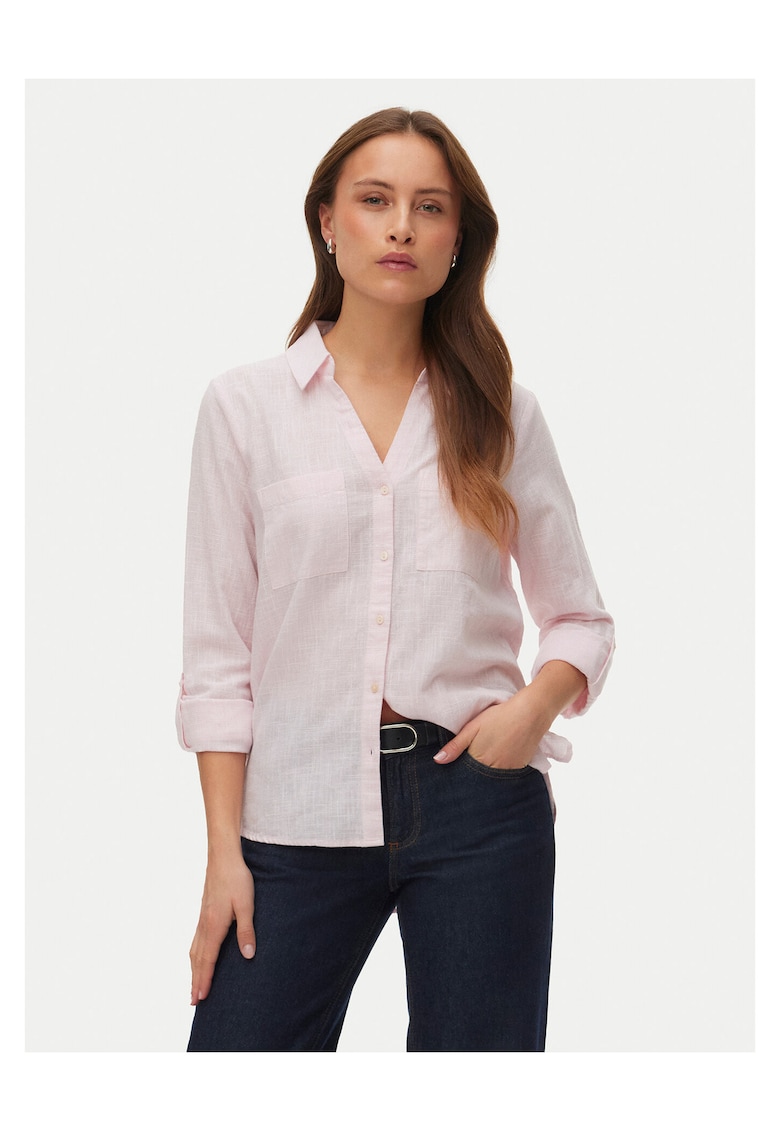 Camasa dama - roz - 52% poliester reciclat - 48% bumbac