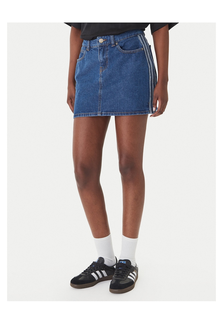 Fusta denim Dama - fermoar - albastru - bumbac