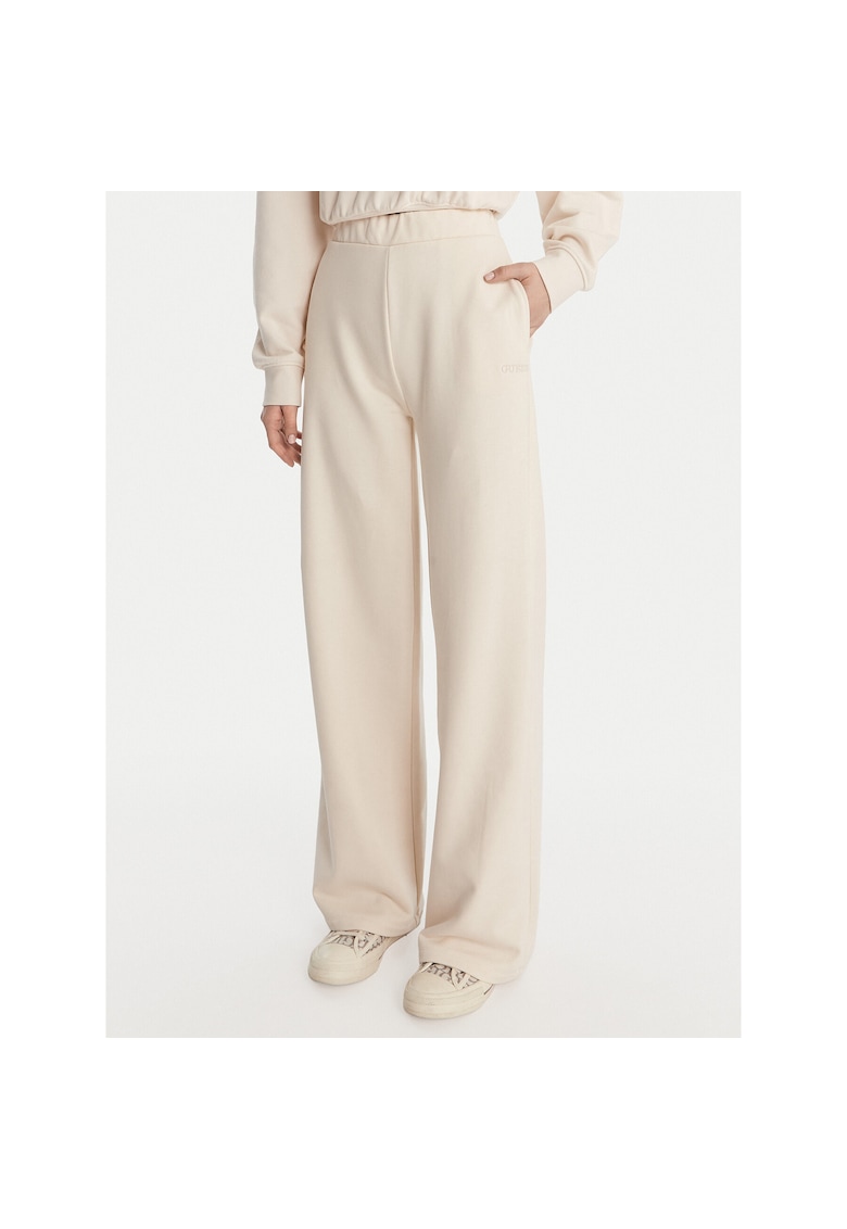 Pantaloni sport dama - bumbac - ecru - 80% bumbac - 20% poliester