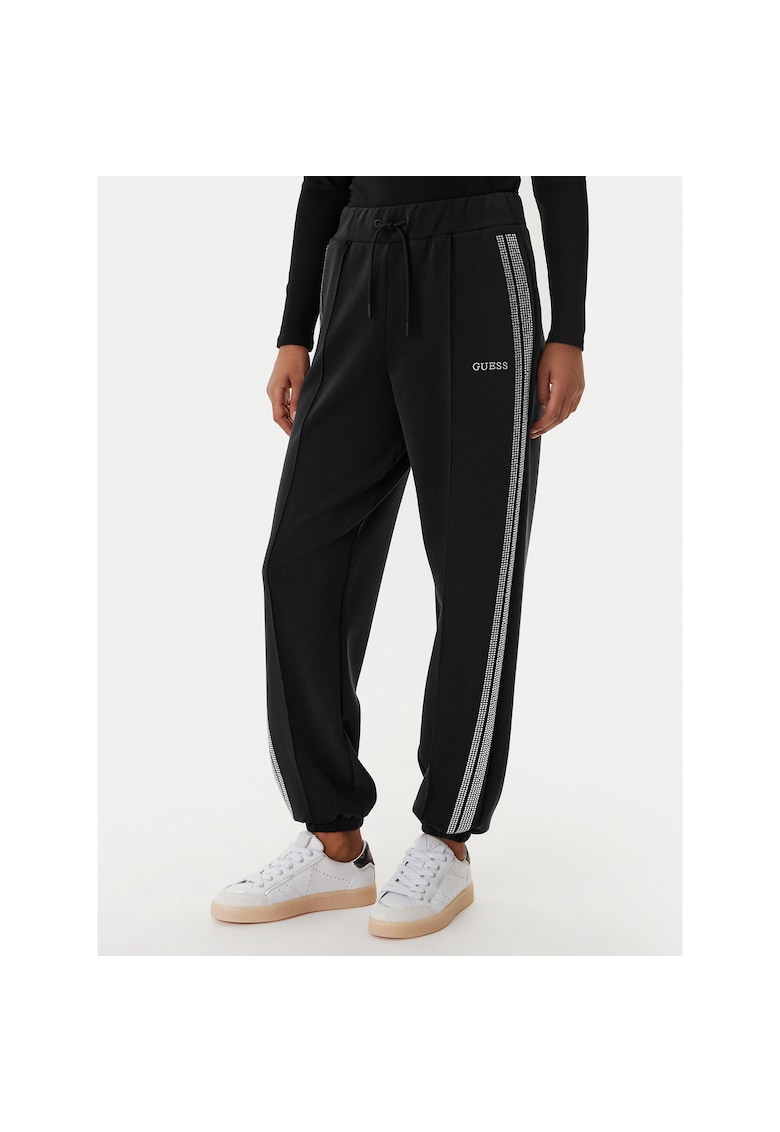 Pantaloni sport dama - negru - 47% poliester - 42% modal - 11% elastan -