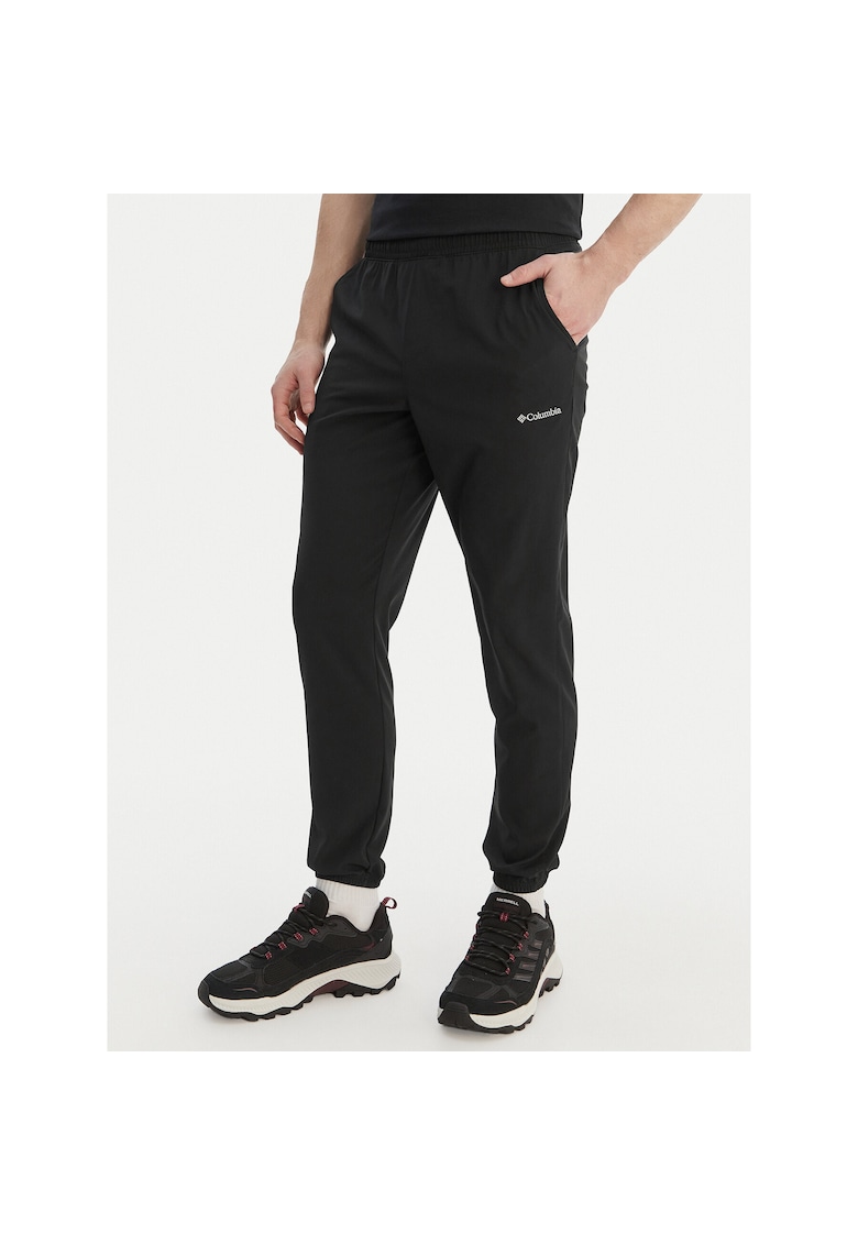 Pantaloni sport barbati - poliester - negru - 92% poliester - 8% elastan