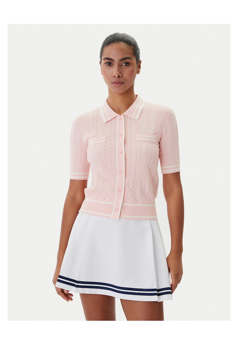 Cardigan dama - roz - 58% viscoza - 42% poliester