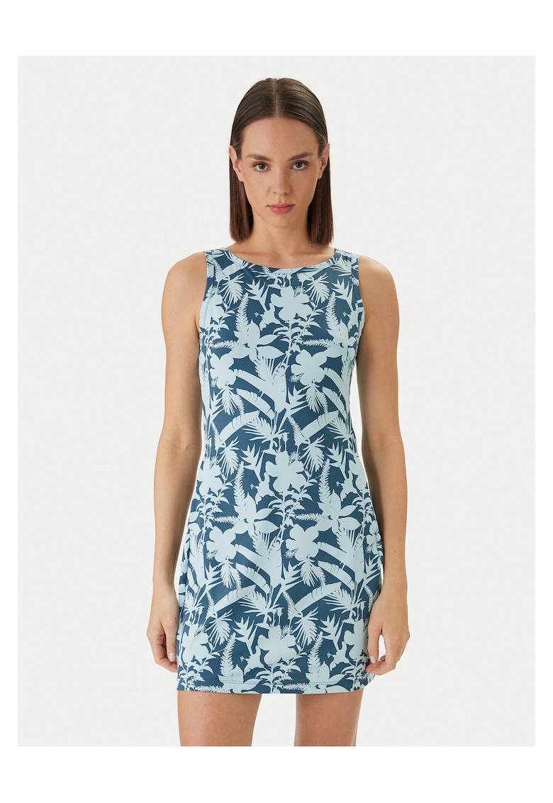 Rochie casual - poliester - albastru - 89% poliester