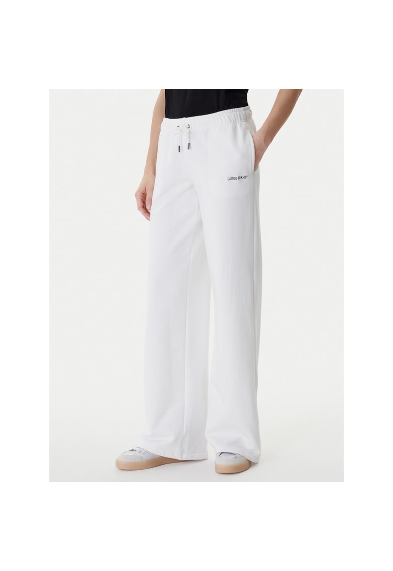 Pantaloni sport dama - bumbac - alb - Alb
