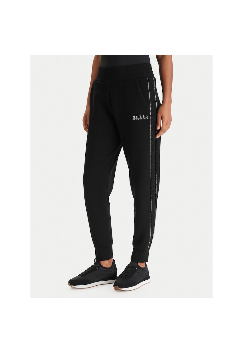 Pantaloni sport dama - negru - poliester-viscoza-elastan
