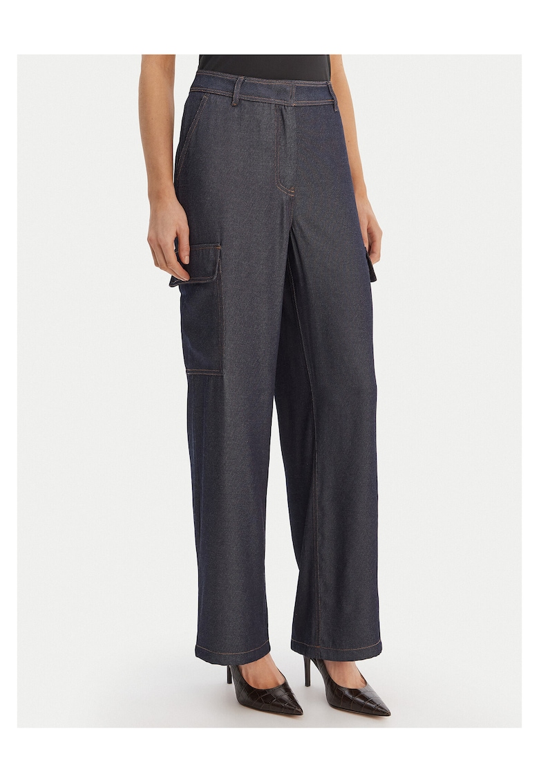 Pantaloni dama - poliester - bleumarin