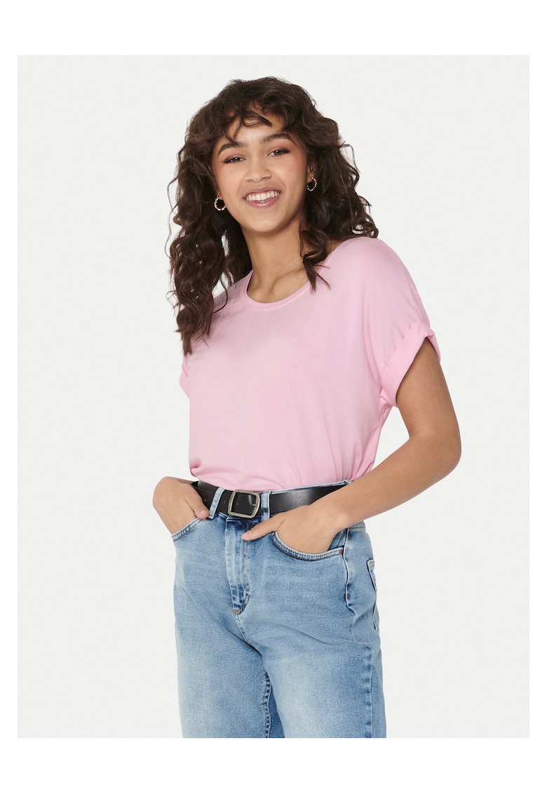 Tricou dama - 75% viscoza - 20% poliester - 5% elastan - roz
