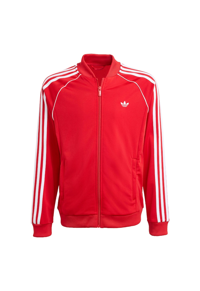 Hanorac sport copii - fermoar - rosu - poliester reciclat -