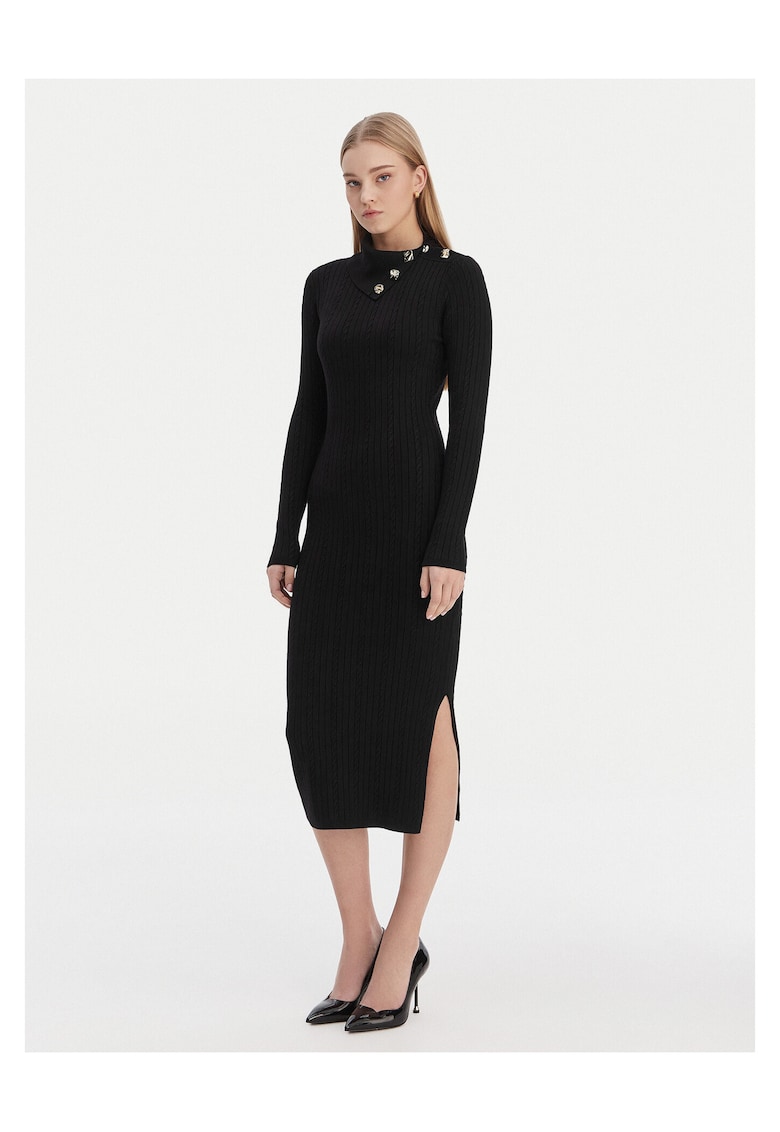 Rochie tricotata - neagra - viscoza - Negru
