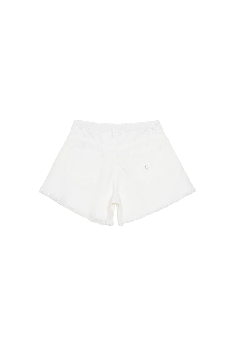 Pantaloni scurti copii - denim - alb - 50% bumbac - 50% lyocell -