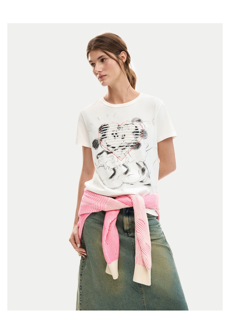 Tricou dama - bumbac - alb -