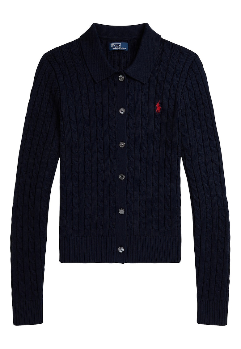 Cardigan dama - bumbac - bleumarin - inchidere cu nasturi -