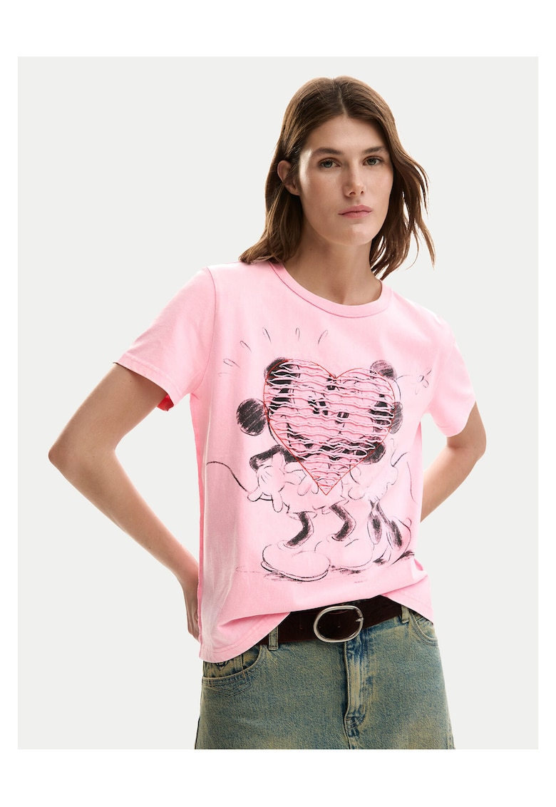 Tricou dama - bumbac - roz