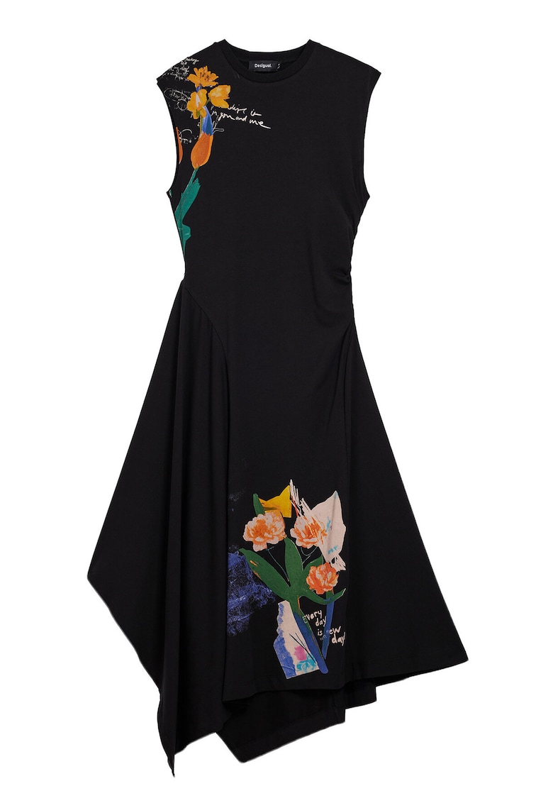 Rochie casual - bumbac - negru - din 95% bumbac - 5% elastan