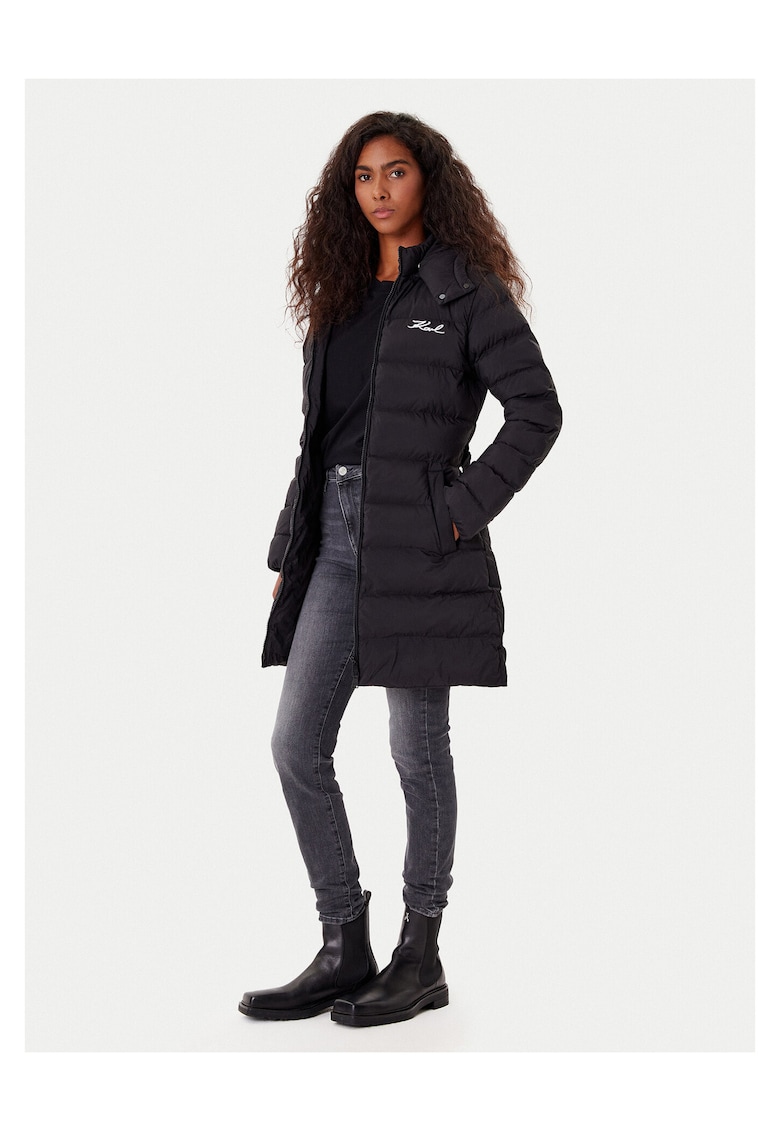 Geaca de iarna - slim fit - negru - poliamida -