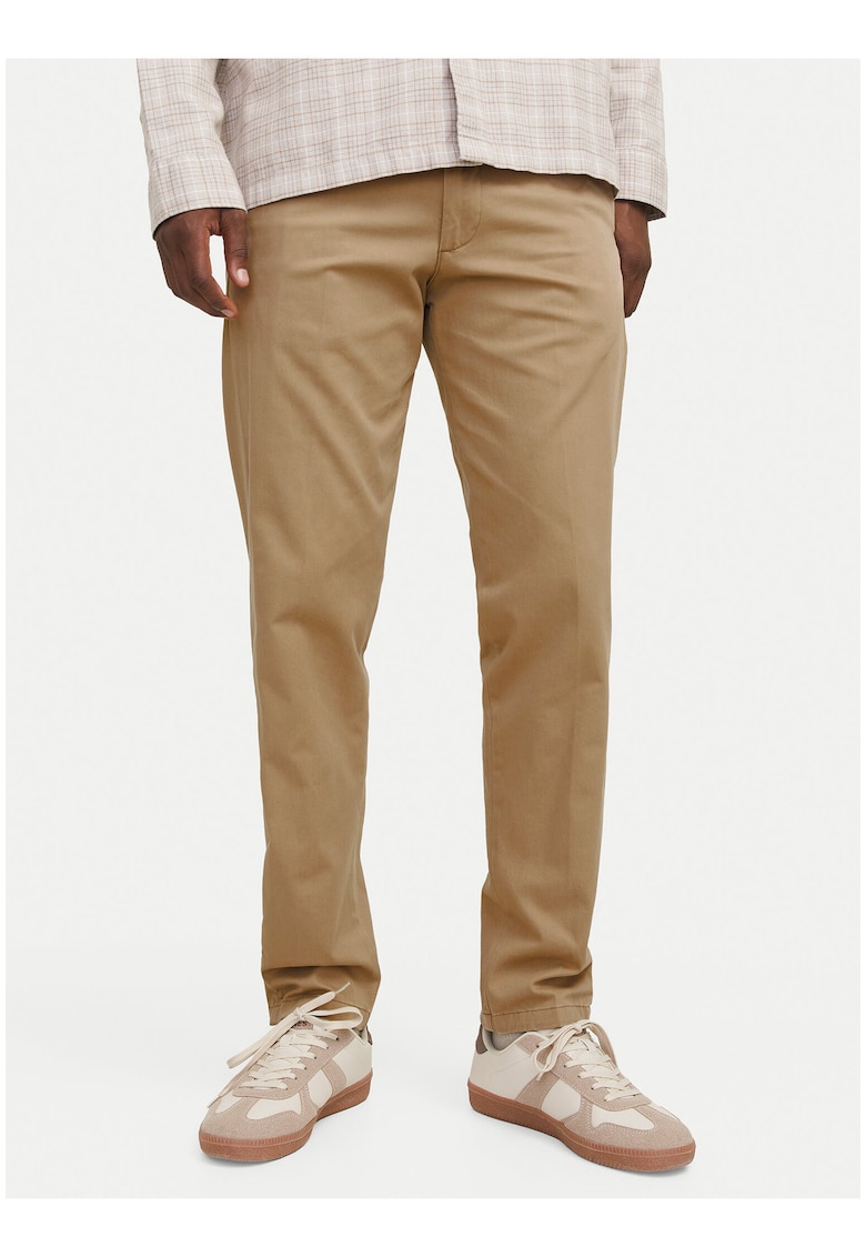 Pantaloni barbati - bumbac organic - maro - elastic -