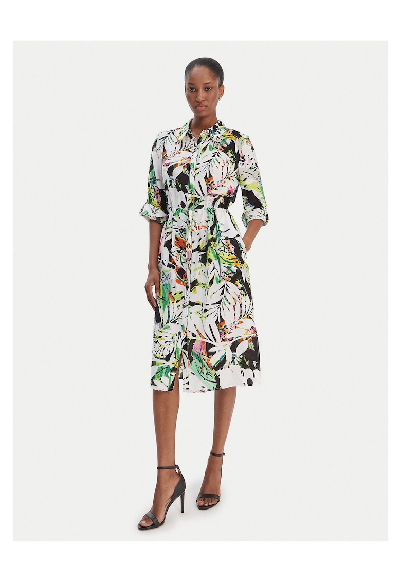 Rochie camasa - nasturi - multicolor - 50% poliester