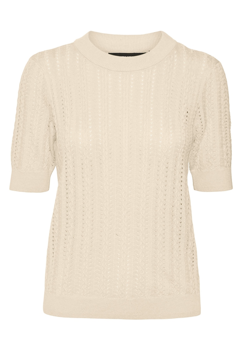 Pulover dama - slim fit - bej - 50% bumbac - 50% modal