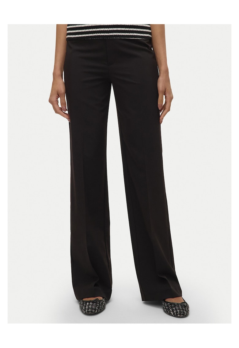 Pantaloni dama - fermoar - negru - poliester reciclat