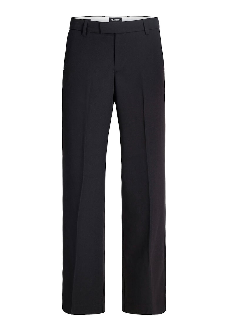 Pantaloni barbati - fermoar - negru - poliester/viscoza