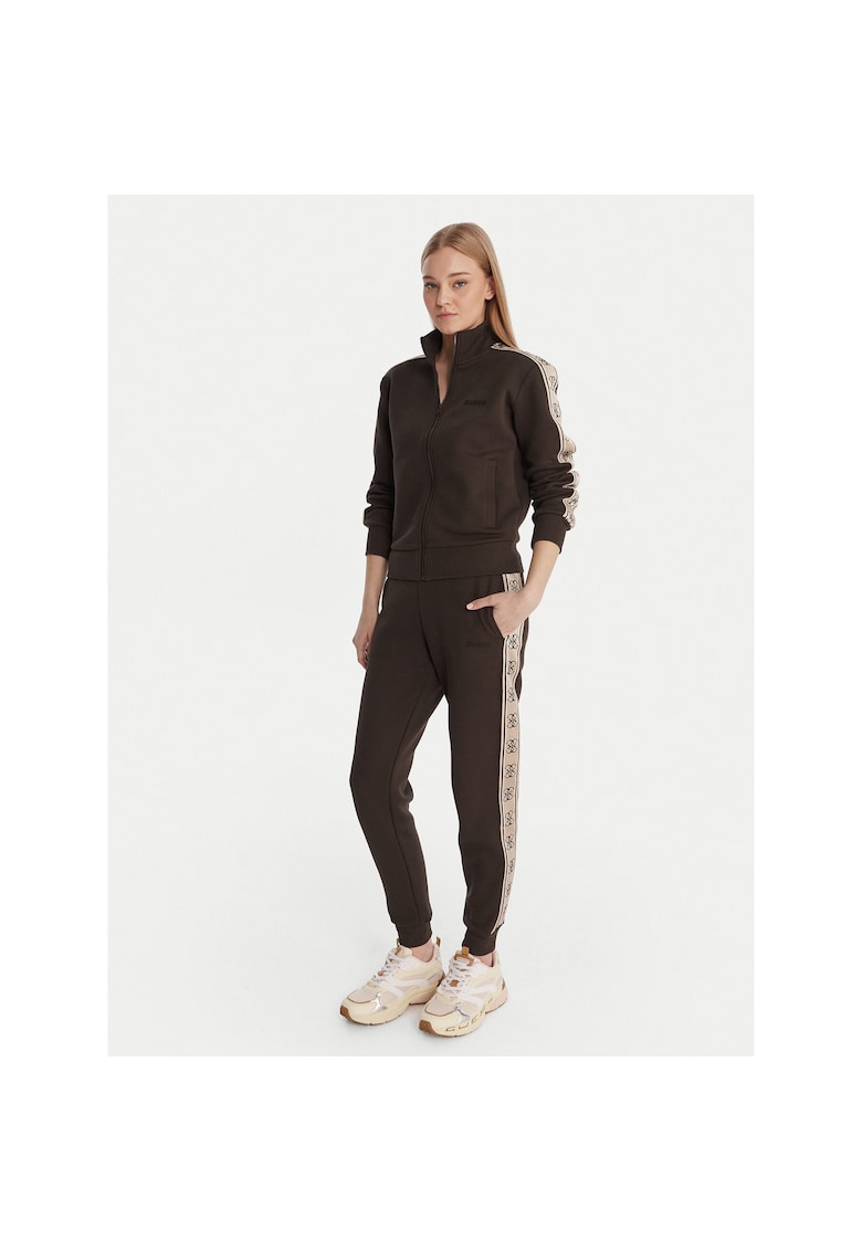 Bluza dama - fermoar - maro - 51% bumbac - 49% poliester -