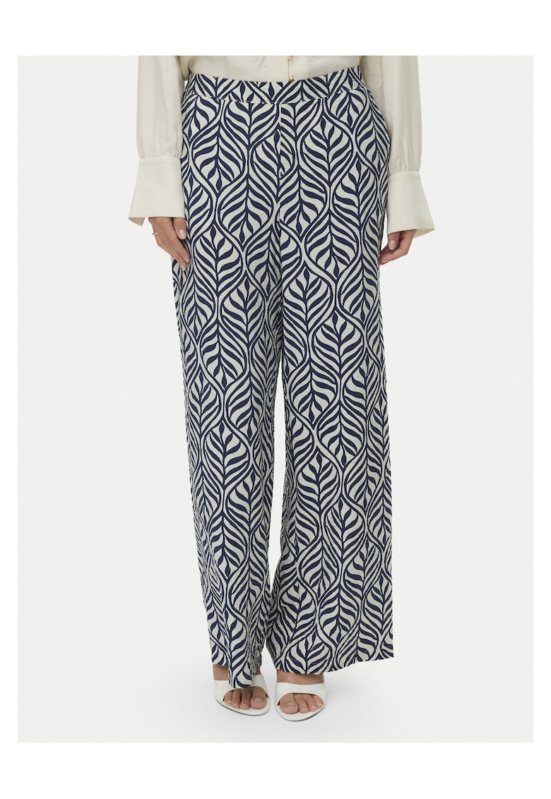 Pantaloni dama - bleumarin - 83% viscoza - 17% nailon