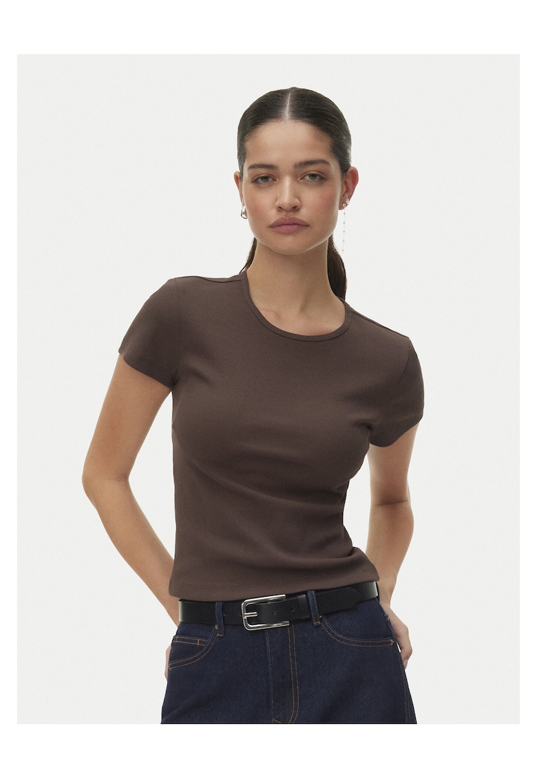 Tricou dama din bumbac organic - Maro